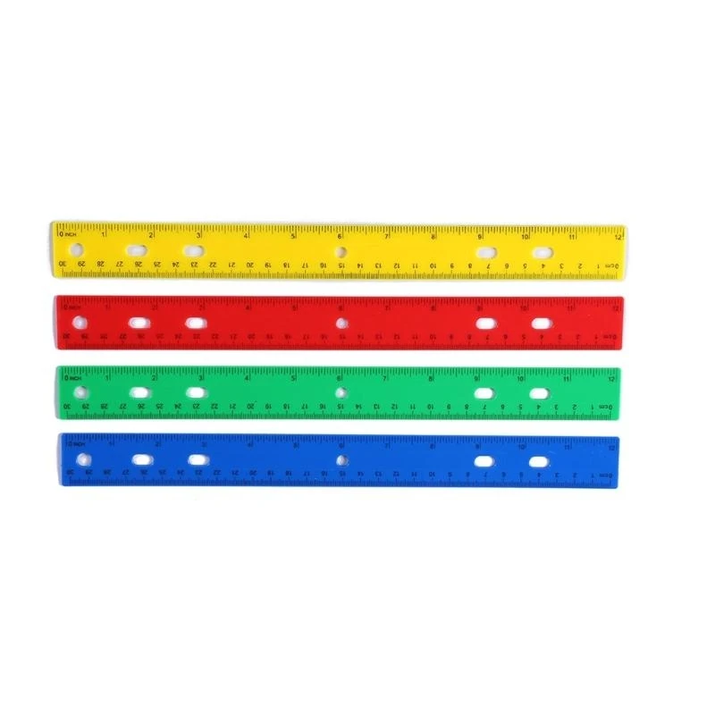 Clear Colorful Rulers Math Measuring Ruler Inches Centimeters Scaled Ruler