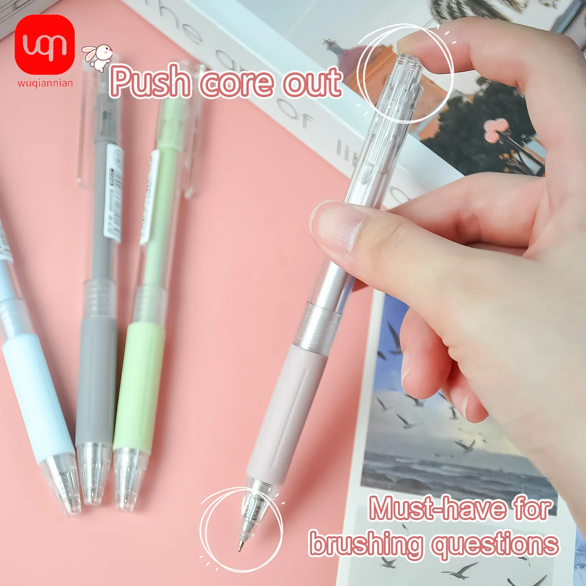 

Набор гелевых ручек WQN-3/6/12 шт. в цветах Моранди, черные, 0,5 мм, с тонким наконечником-иглой, для школы и офиса, канцелярские принадлежности