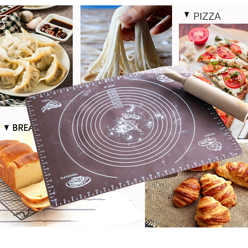 Baking Mat Silicone Pad Sheet Baking Mat For Rolling Dough Pizza Dough Non-Stick Maker Holder Kitchen Wholesale