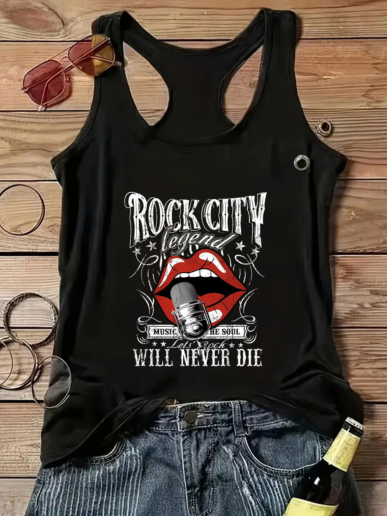 printed Summer women's loose and personalized dream catcher mesh printed vest top T-shirt comfortable sleeveless