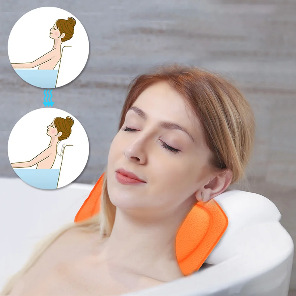 21*31cm Bathroom Supplies SPA Bath Pillow With Suction Cup Soft Headrest Neck Bathtub Cushion Bath Accessories