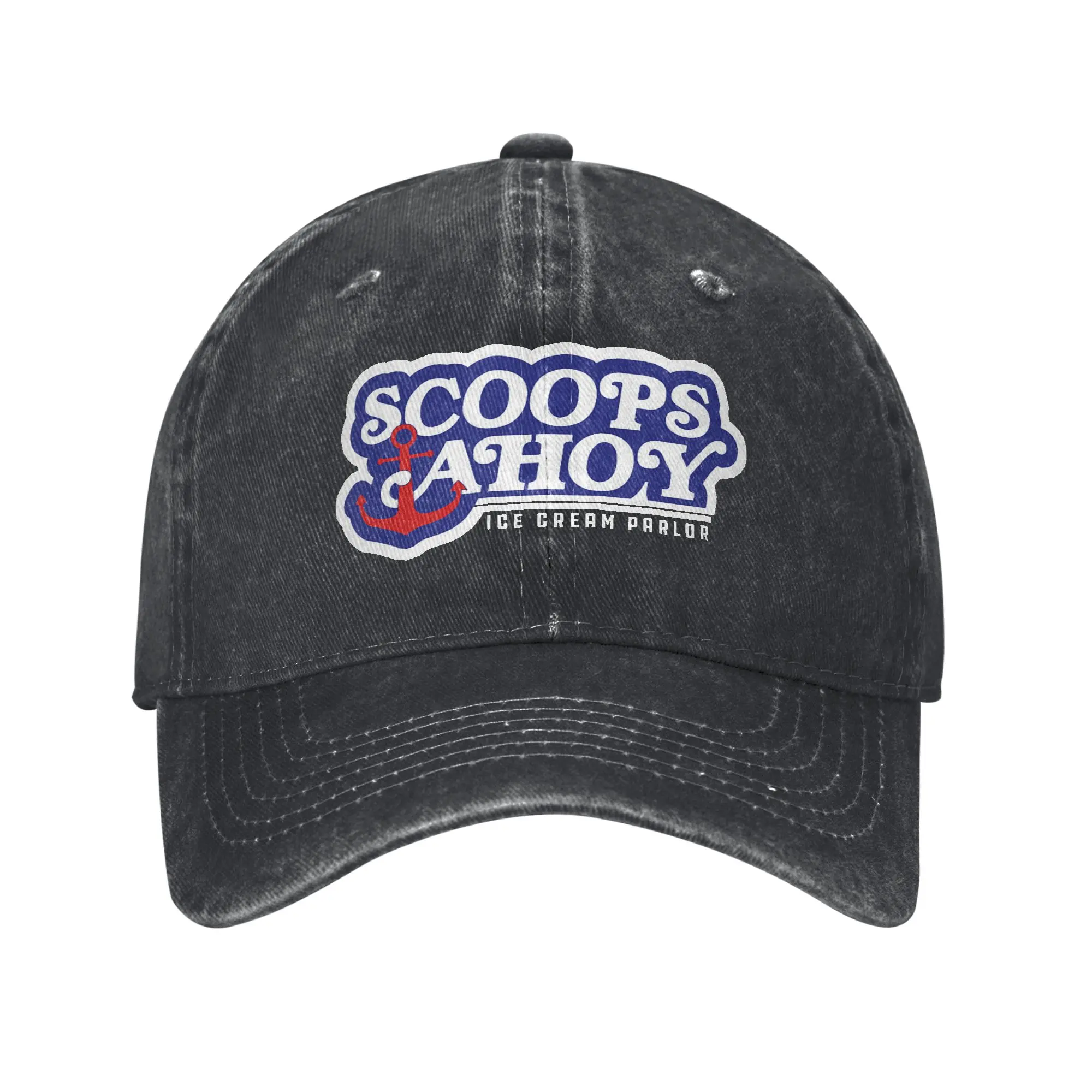 Scoops Ahoy Ice Cream Mascot Casual Baseball Cap For Women Men Summer  Running Hippie Trucker Hat Retro Breathable Snapback Cap