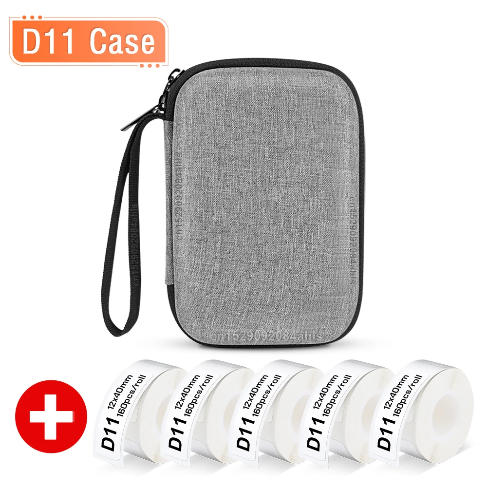 

5PK Niimbot D11 D110 Label Paper with Niimbot D11 Printer Case Protective Shell Travel box for Niimbot D11 D110 Label Printer