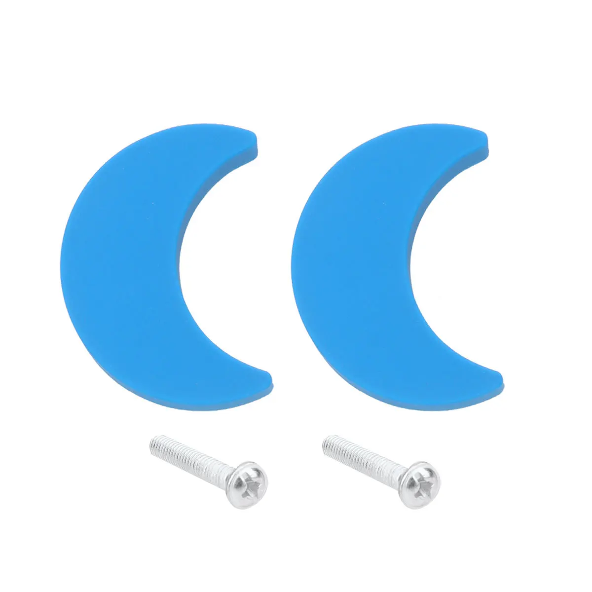 

2Pcs Bright Colored Cartoon Drawer Knobs Solid Metal Core Rubber Coated Friendly Cabinet Pulls for Bedroom Furniture Blue
