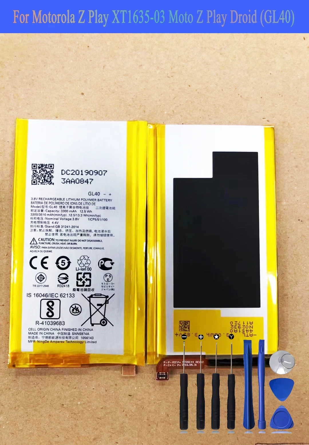 

GL40 Battery For Moto Z Play,XT1635-01 XT1635-02 Moto Z Play Droid XT1635 XT1635 Repair Part Original Batteries
