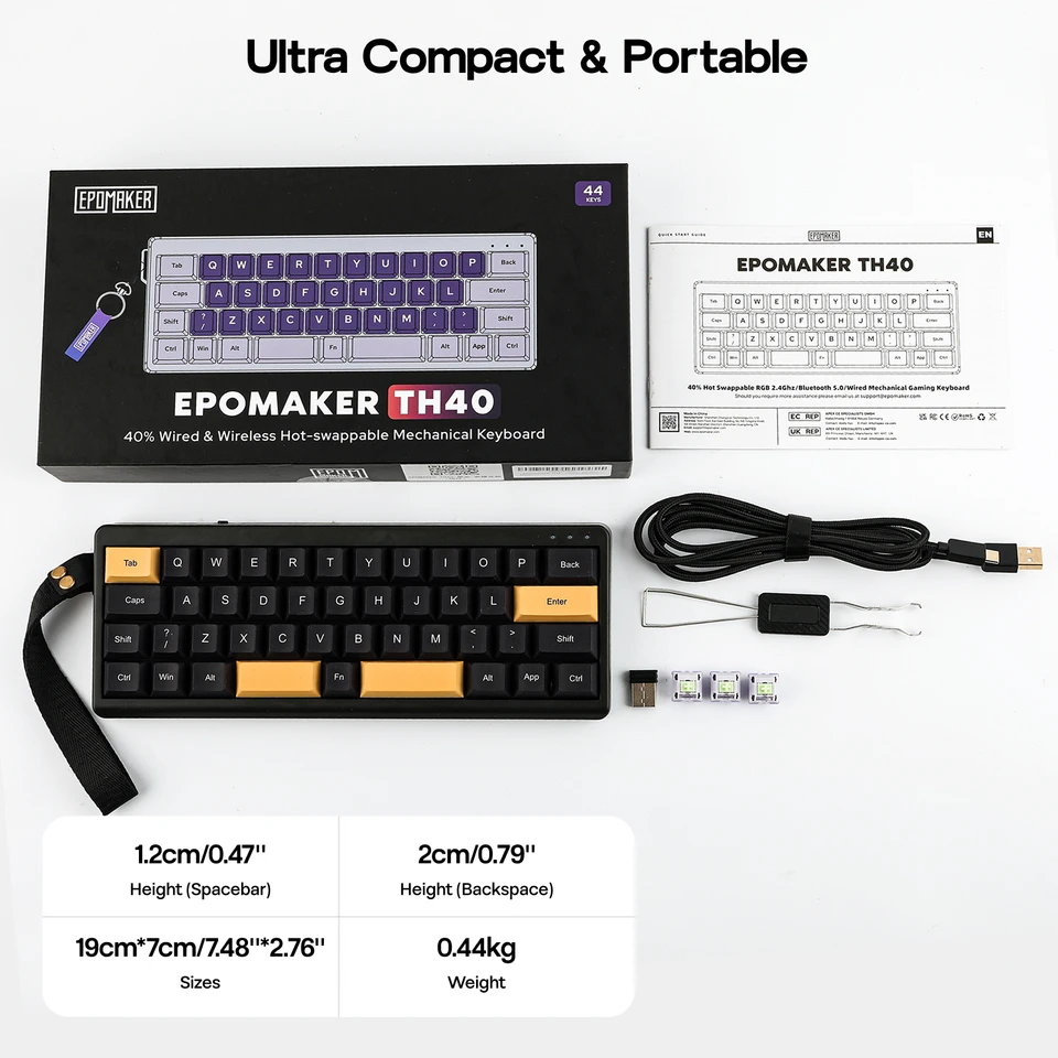 EPOMAKER TH40 VIA Ultra-Compact 40% Layout Hot-Swap Gasket-mounted