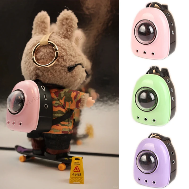 For 17cm labubu outfits 1:12 Doll House Simulation Mini Pet Cat Space Backpack Scene Ornament  Dolls Accessories DIY Doll Toys