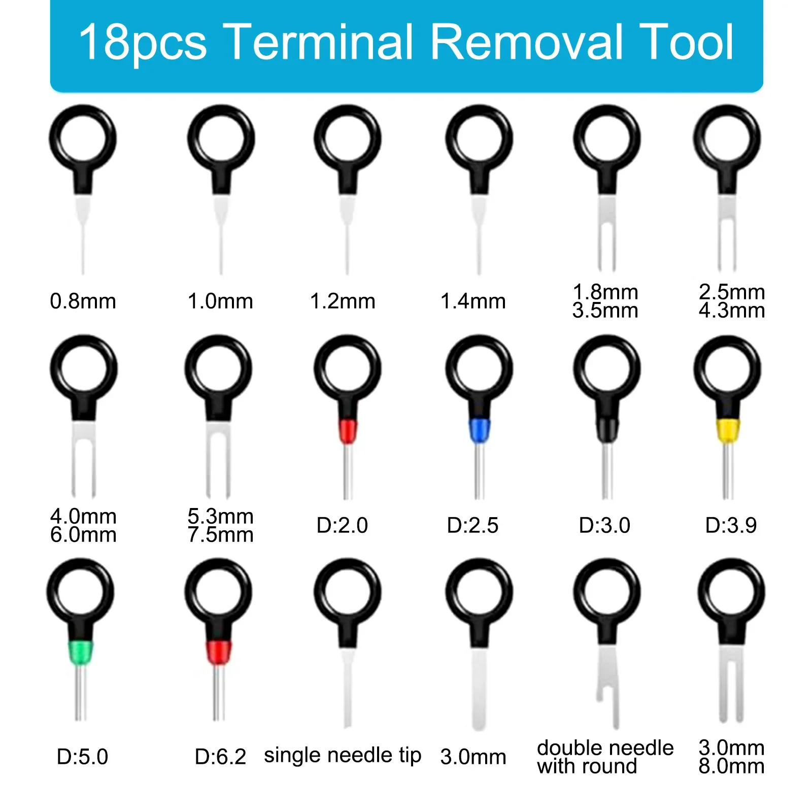 Tool Wire Terminal Tool 1/1.5/1.8/2.2/2.8/3.5mm Car Electrical Conductivity For Various 12V Connectors High Quality