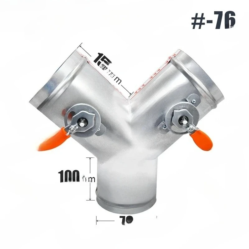 Galvanized Y-type manual duct air volume regulating valve air duct damper three-way valve ventilation air volume control valve
