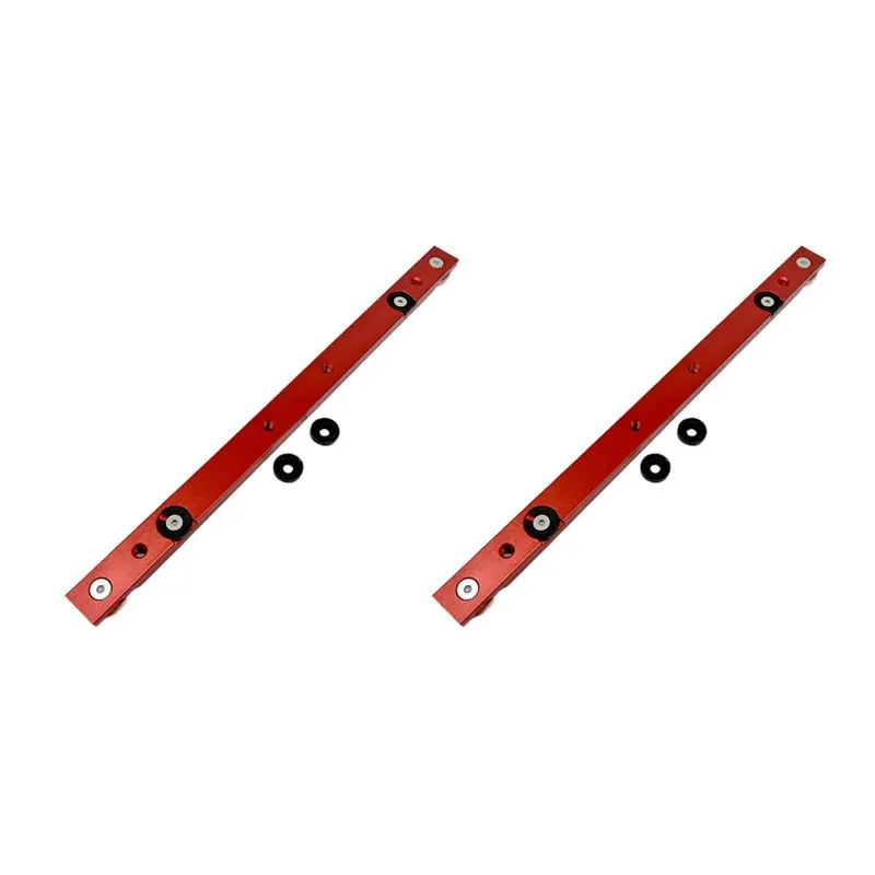 AC88-2Pcs 300Mm Woodworking Aluminum Alloy Miter Rail T-Track T-Slot Table Saw Router Miter Gauge Rod DIY Tool Red