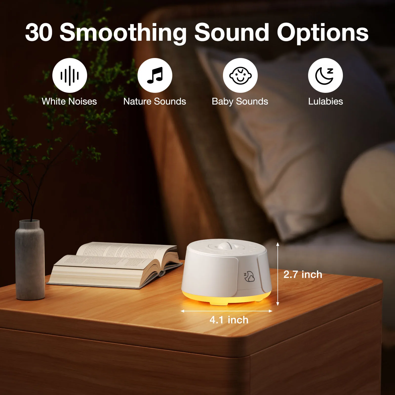 White Noise Sleep Machine Nature Sound Sleep Speaker Portable Night Light Timer Function Sleep Aid Device For Home