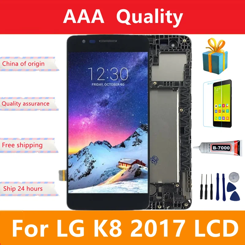 

5,0 дюймовый для LG K8 2017 X240 ЖК-дисплей кодирующий преобразователь сенсорного экрана в сборе Замена с рамкой для LG MS210 X240 LCD