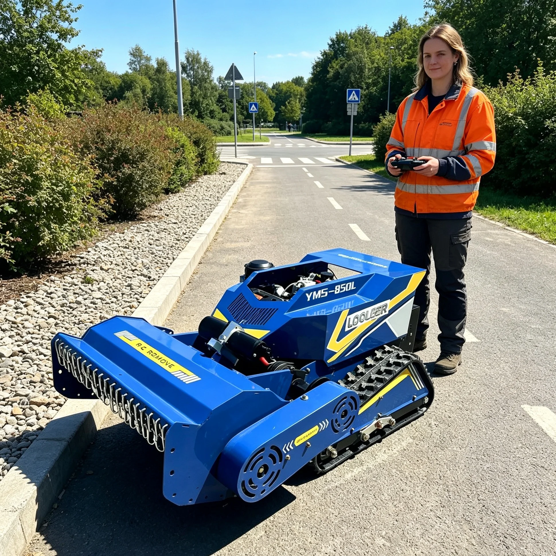 Customized Compact RC Lawn Mower, Flexible Body Structure For Narrow Gap And Inter‑row Grass Trimming Work