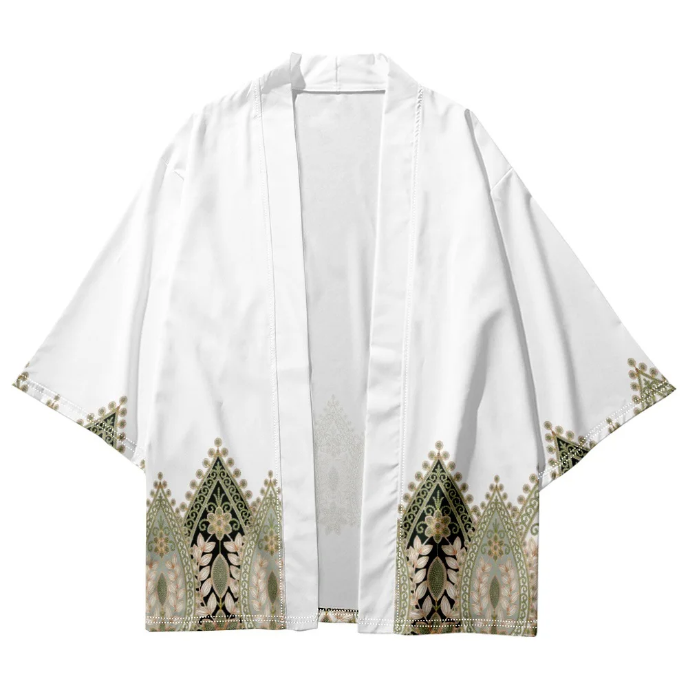 

Cardigan Men Shirts Yukata Haori Plus Size White Fashion Beach Japanese Kimono Women's Clothing Plus Size 4XL 5XL 6XL