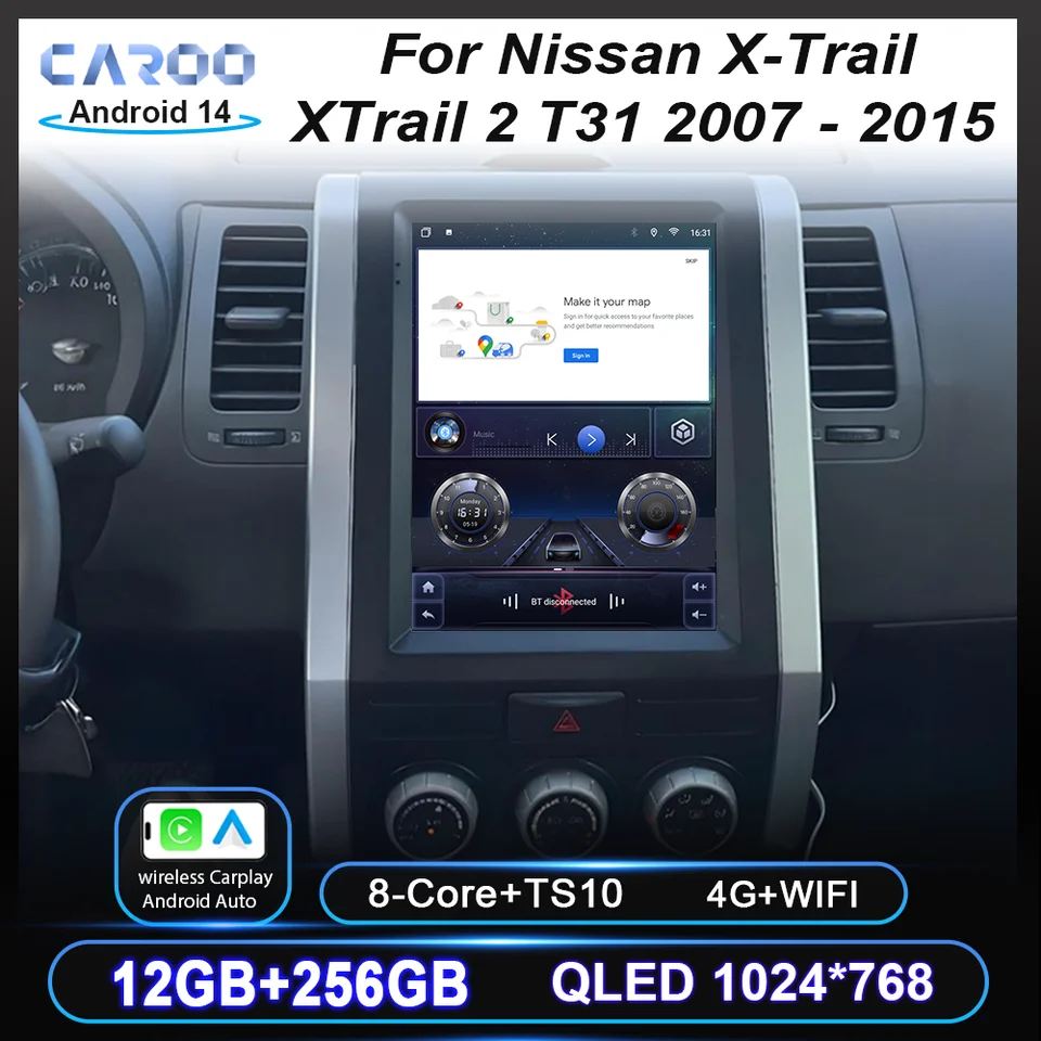 9.7 Android Car Radio for Nissan X-Trail 2007-2015 GPS 4G CarPlay