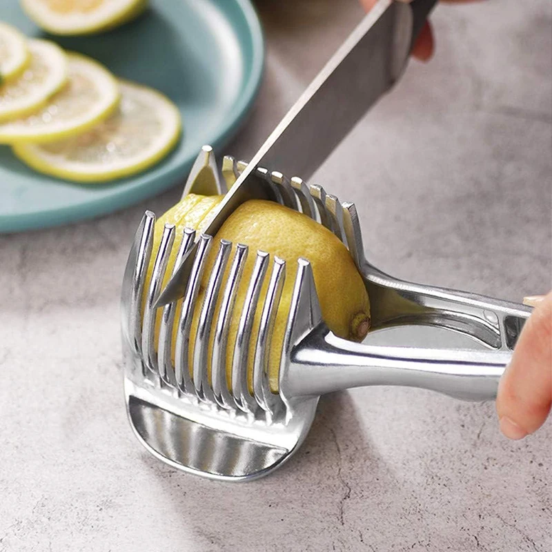 Aluminum Alloy Lemon Cutter Tomato Slicer Handheld Orange Fruit Onion Egg Luncheon Meat Slicer Food Tong Kitchen Gadgets Item