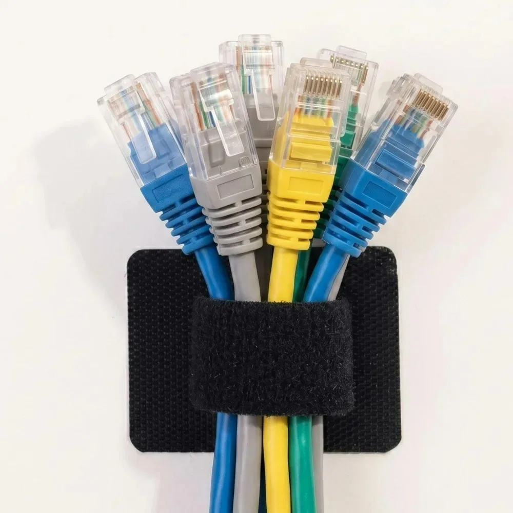 20-4Set Adjustable Long Strip Tie Cord Organizer Self Adhesive Heavy Duty Cable Ties for Home Office Under Desk Cable Management - view 5