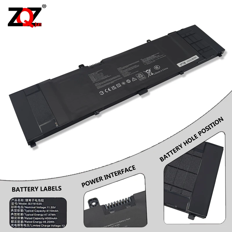 B31N1535 Laptop Battery For ASUS ZenBook U4000U U4000UQ U3000U U3000UQ U310U UX310U RX310U U410U UX410U UX410UQK RX410U UX3410U