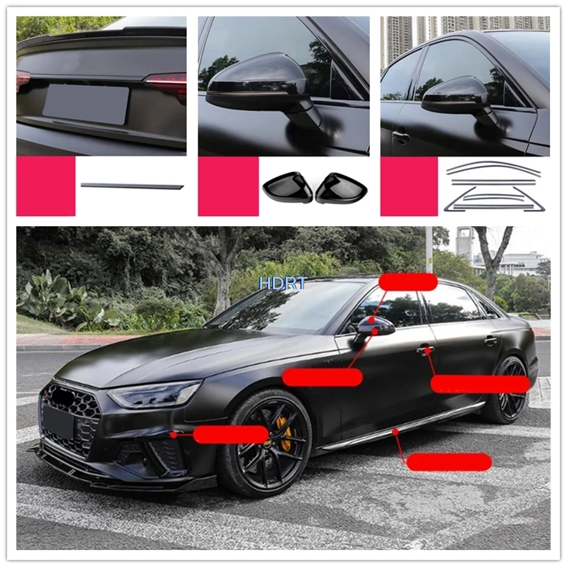 

Car Front Shovel Racing Grille Window Tail Wing Spoiler Fog Light Rear Lip Reverse Mirror Handle Bowl Fit For Audi A4 A4L 2021 +