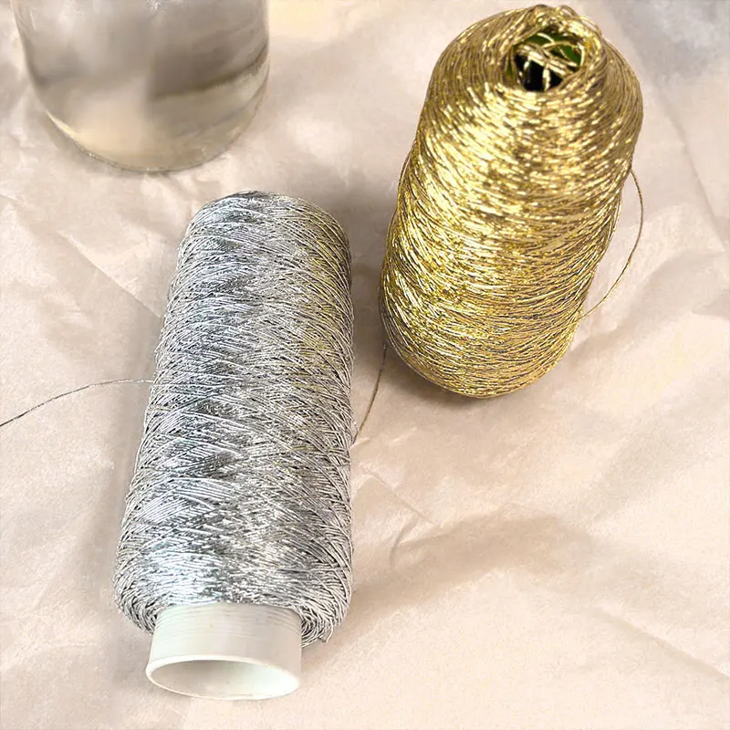 5 Meters Length Silver Plated Crushed Super Shiny Wire Ball Yarn Bag Material Core Yarn Small Silver Bag DIY Sewing Supplies