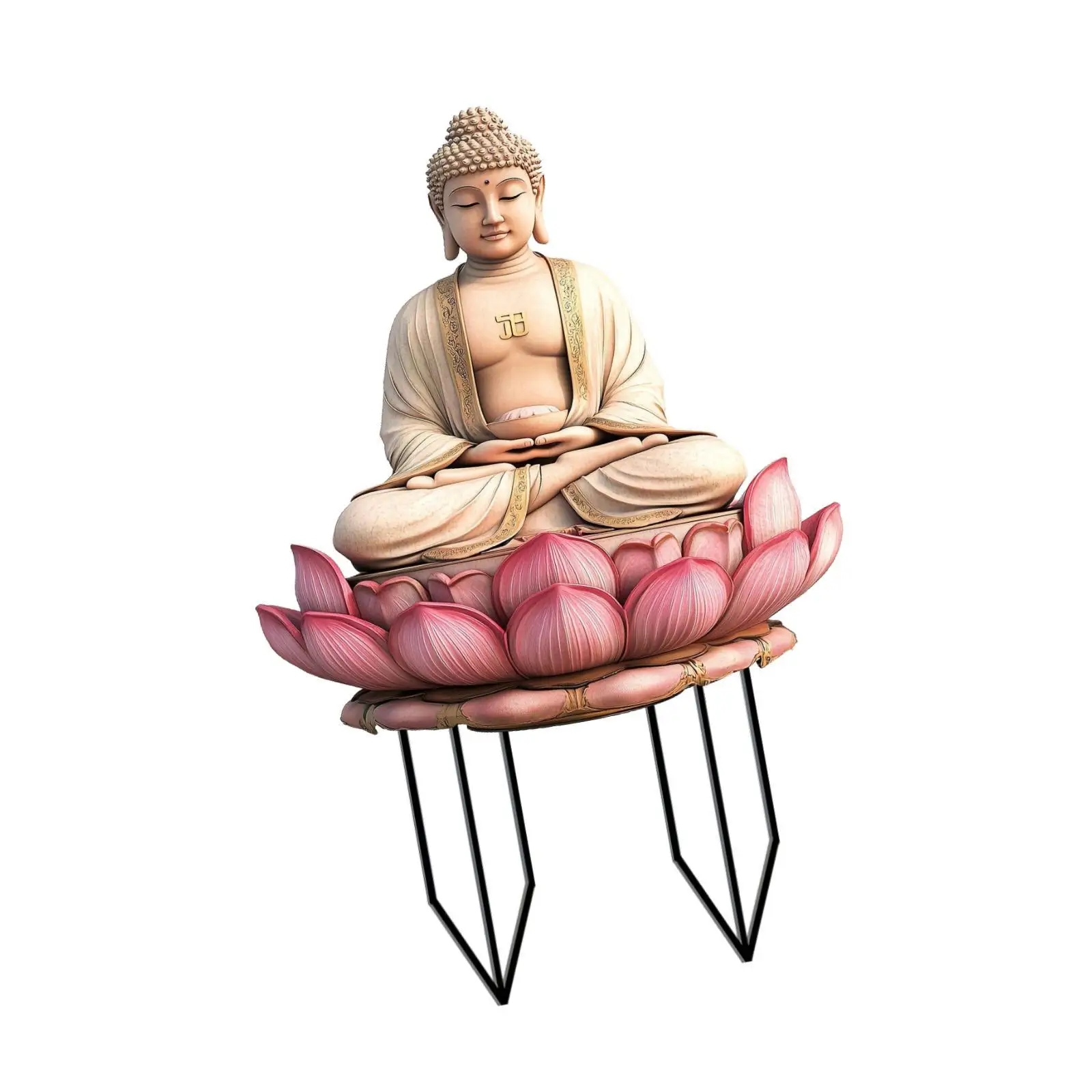 Buddha Inspired Acrylic Garden Stake Outdoor Decoration Figure for Garden Lawn Yard Patio Fence Accessories
