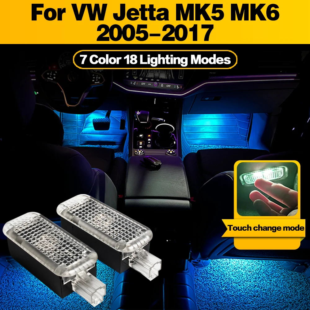

Новая светодиодная атмосферная лампа, автомобильная подсветка для ног, украшение интерьера для VW Jetta MK5 MK6 2005 2006 2007 2008 2009 2010 2011 2012-2017