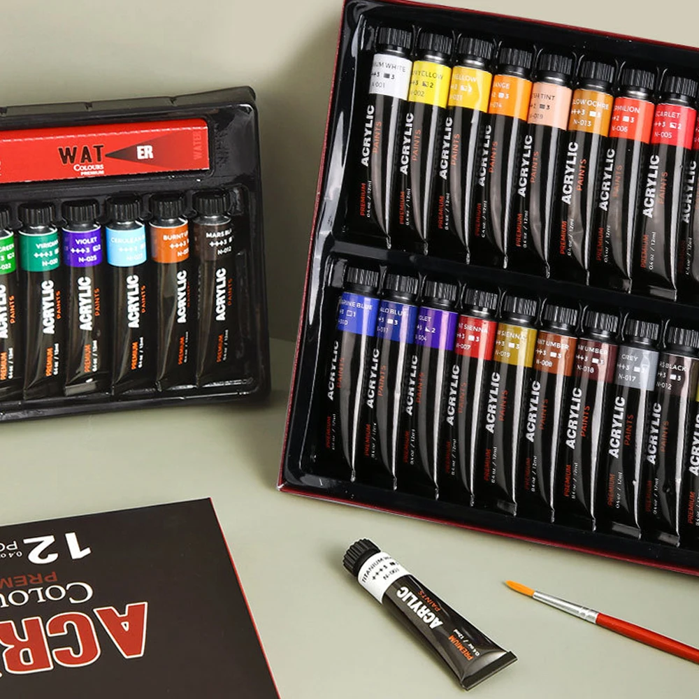 30 Color Acrylic Pigment Aluminum Tube Set Painting Graffiti DIY Art Paint
