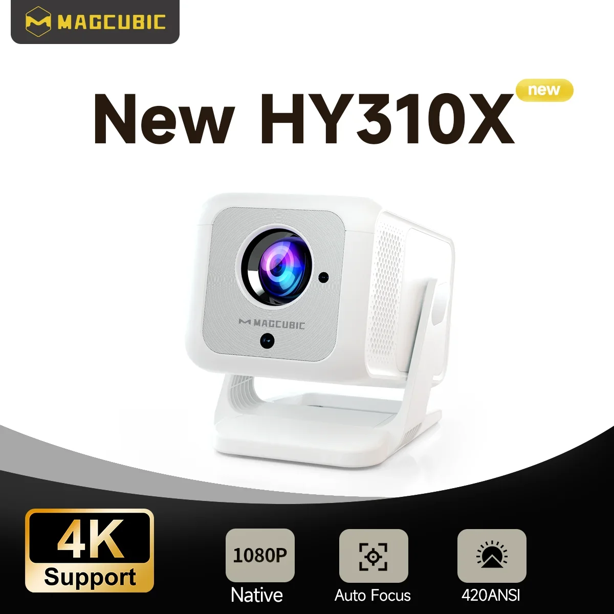 Magcubic HY310X 4K 420ANSI Android 11 Mini proiettore Keystone con messa a fuoco automatica con Full HD 1080P per proiettore da teatro all'aperto