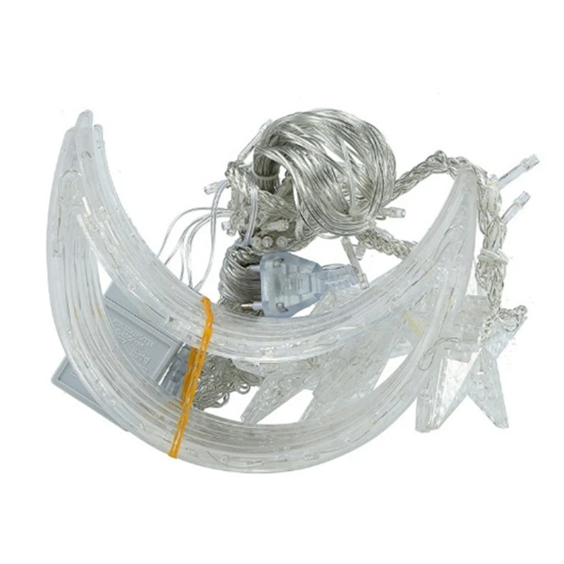 

HOT! LED Curtain Light 2.5M Outdoor Waterproof Bedroom Home Party Wedding Decoration 12 Stars Moon Light String EU Plug