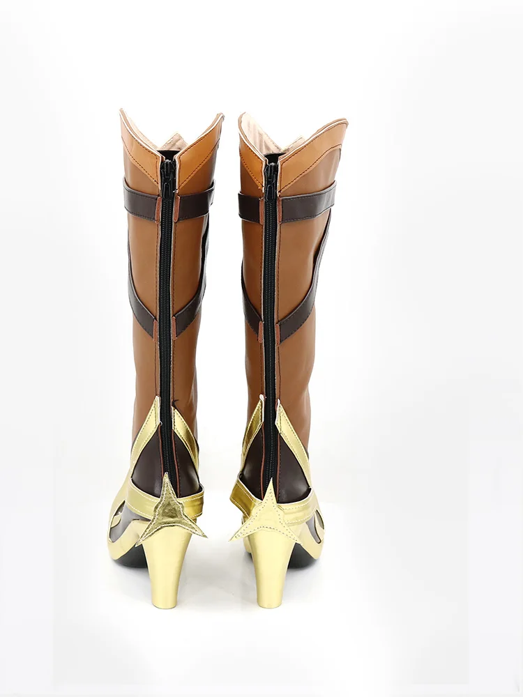 Chaussures de Cosplay Genshin Impact MMD Wind Hunter, Bottes de Mode Anime Marron, pour Homme et Femme