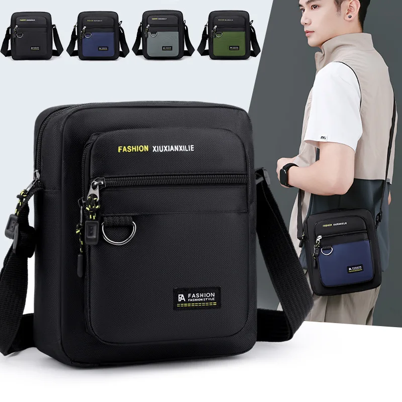Men's Crossbody Bag New Multifunctional Nylon Fashionable Fabric Business Shoulder Bag Versatile Men's Bag