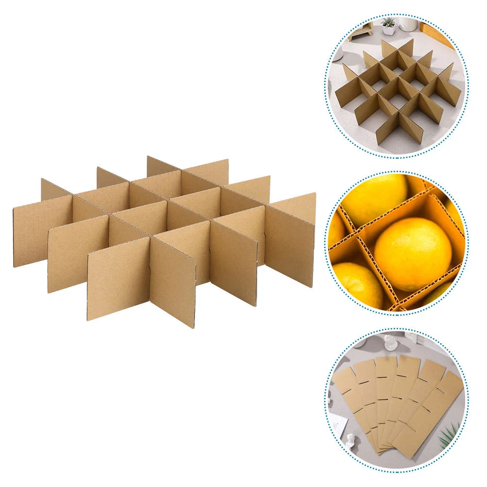 18 Pcs Shipping Carton Dividers Cardboard Boxes Kitchen Dish Packing Partition Plate Khaki Glass for