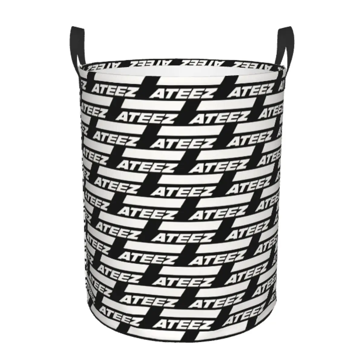 Custom Kpop ATEEZs Logo Laundry Basket Foldable A TEEnager Zs Clothes Hamper for Baby Kids Toys Storage Bin