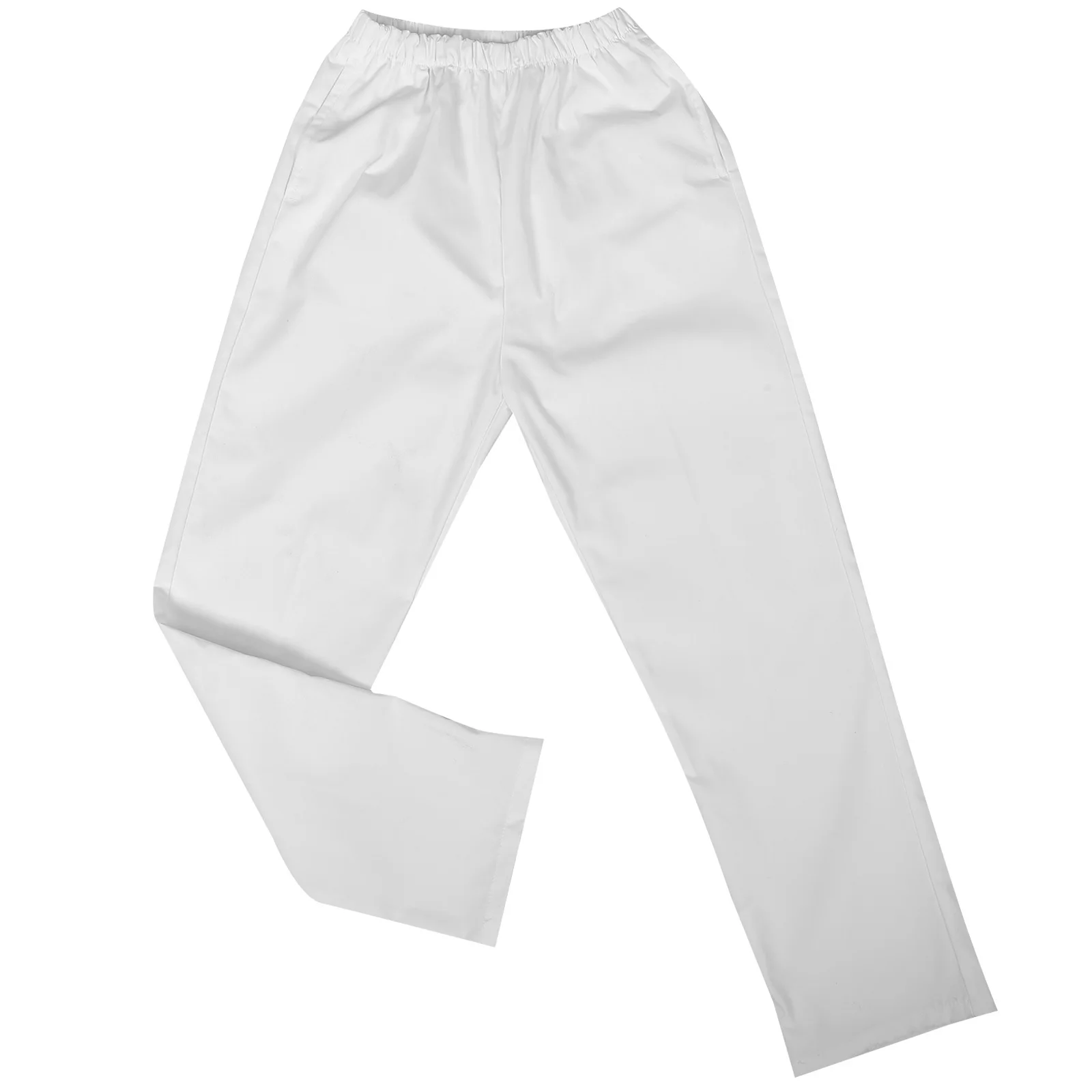 

Elastic Waist Nurse Pants Women Summer Comfortable Breathable Work Trousers For Hospital Clinic Scrubs White L