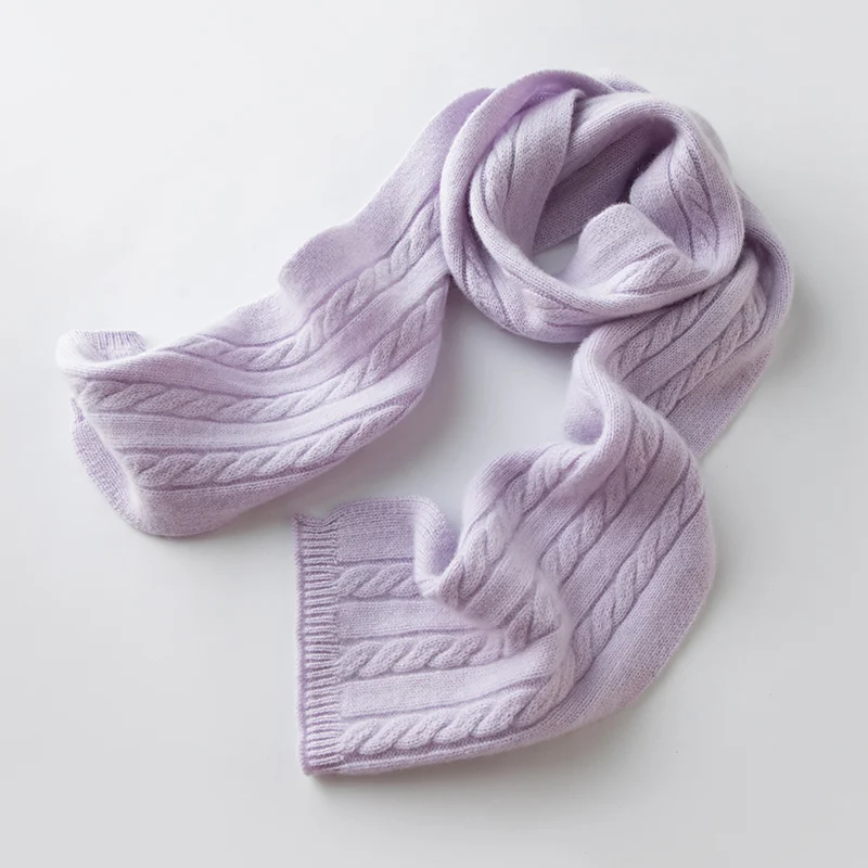 

Women's 100% cashmere knitted scarf, soft and warm scarf, 155x20, novel scarf, warm collar, Knitted fabric