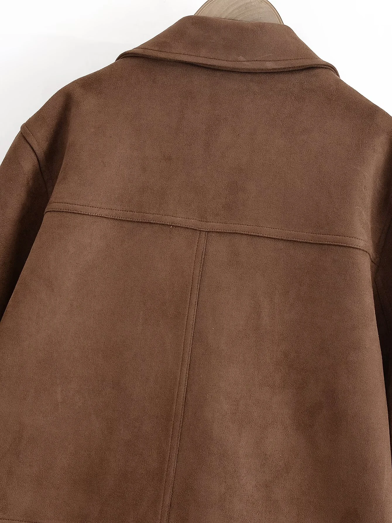 제라인스 가을 미국 여성 의류 레트로 캐주얼 패션 기품있는 라펠 긴팔 스웨이드 수트 재킷