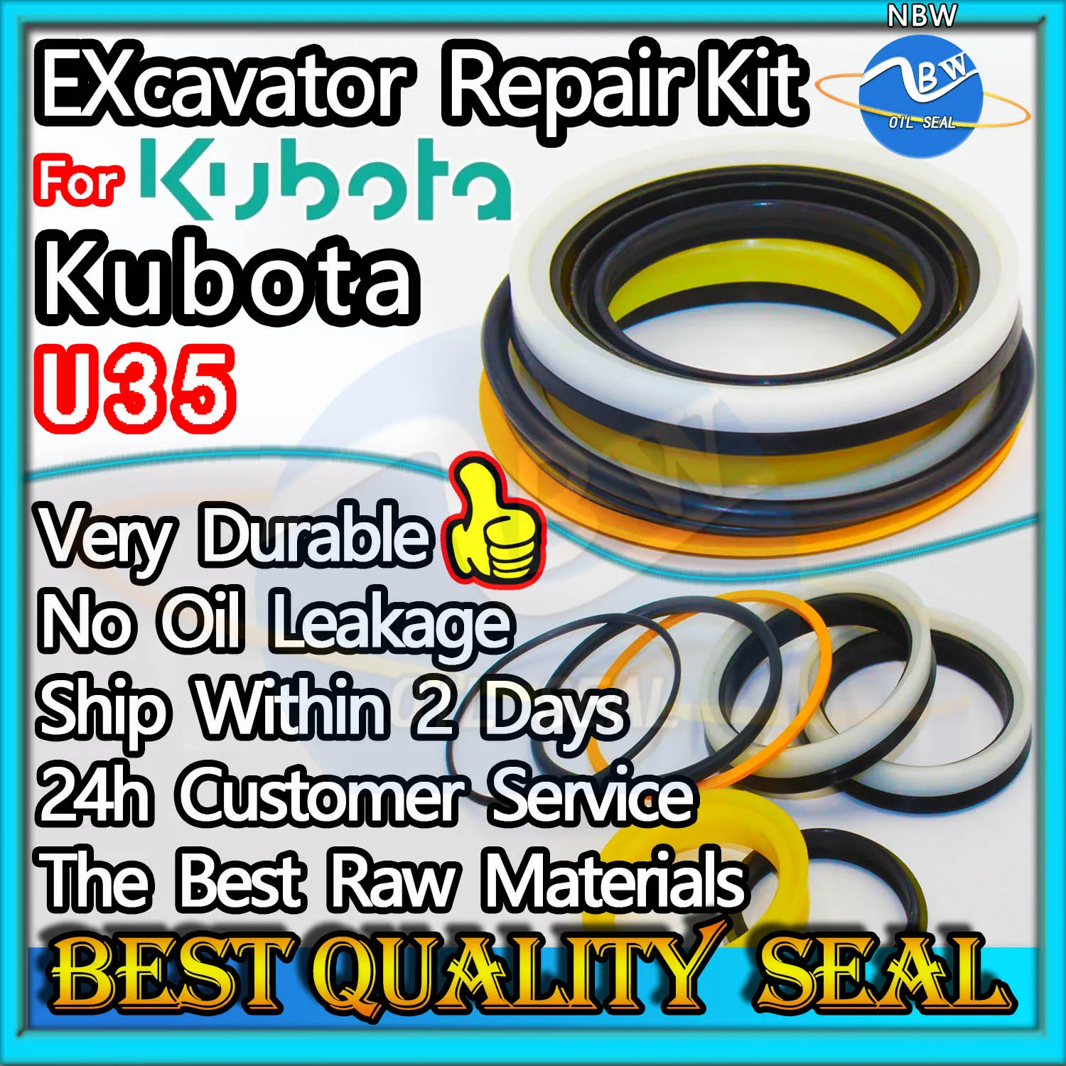 

For Kubota U35 Repair Kit Excavator Oil Seal Hydraulic Pump Digger Clamshell Shovel Adjust Swing Gear Center Joint Gasket NBR