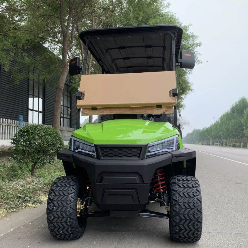 Low Speed Vehicle Golf Cart 4 Wheel Hunting Electric Golf Cart With Roof Ambient Light Golf Cart Scenic Sightseeing Car