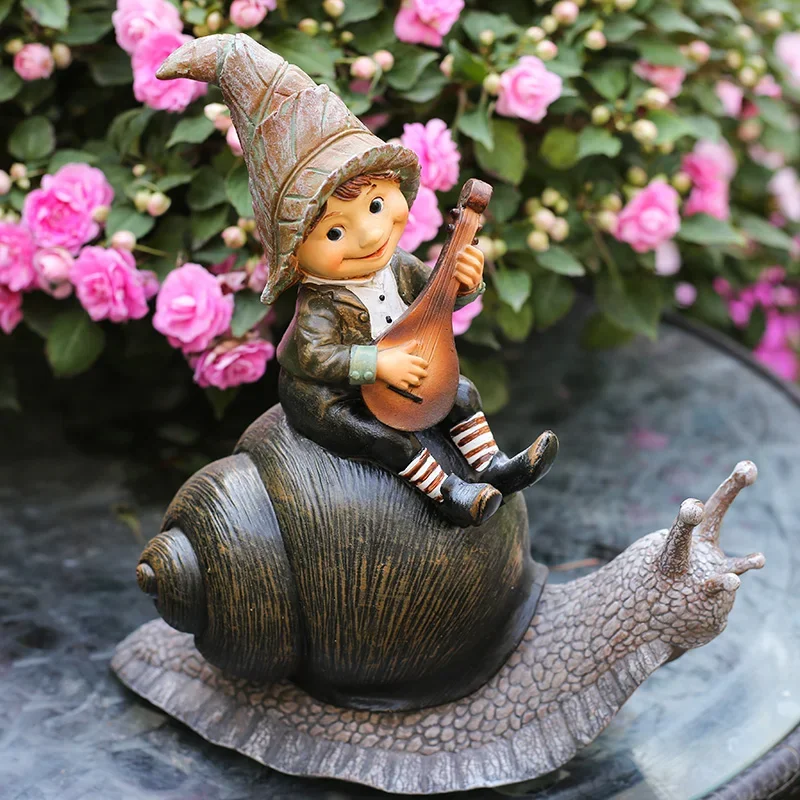 

Courtyard Decoration Outdoor Gardening Decorative Creative American Elf Cartoon Resin Snail Ornaments Francais