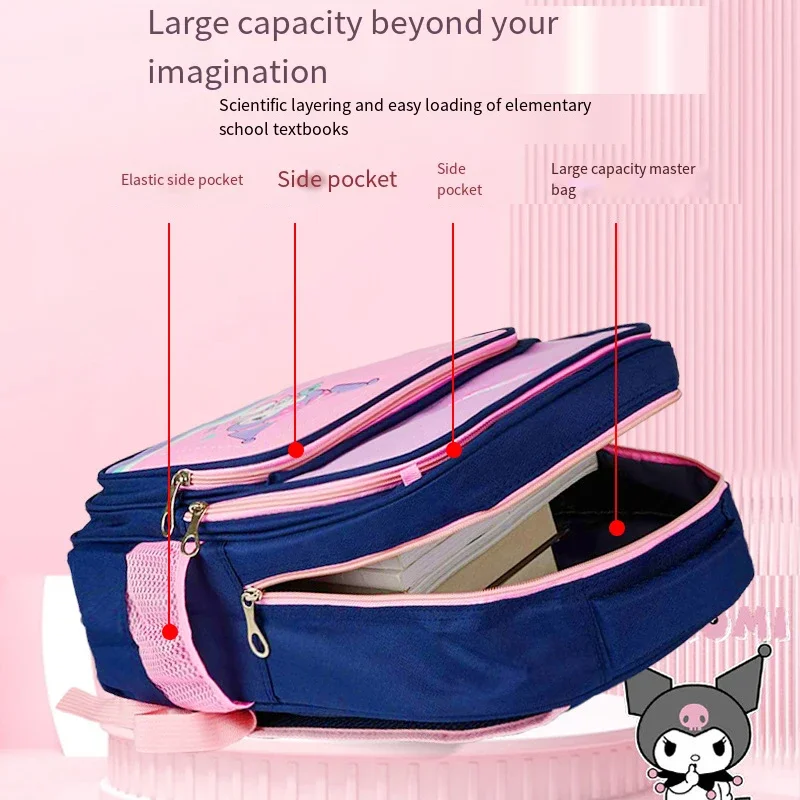 حقيبة ظهر جديدة للأطفال من كورومي بسعة كبيرة، حقيبة خفيفة مريحة قابلة للتنفس، حقيبة طالب من النايلون على شكل شخصية أنيمي #5
