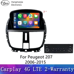 hangmanjia Android 13 Wireless CarPlay Android Auto Radio For Peugeot 207 207CC 2006 - 2015 4G Car Multimedia GPS 2din autoradio