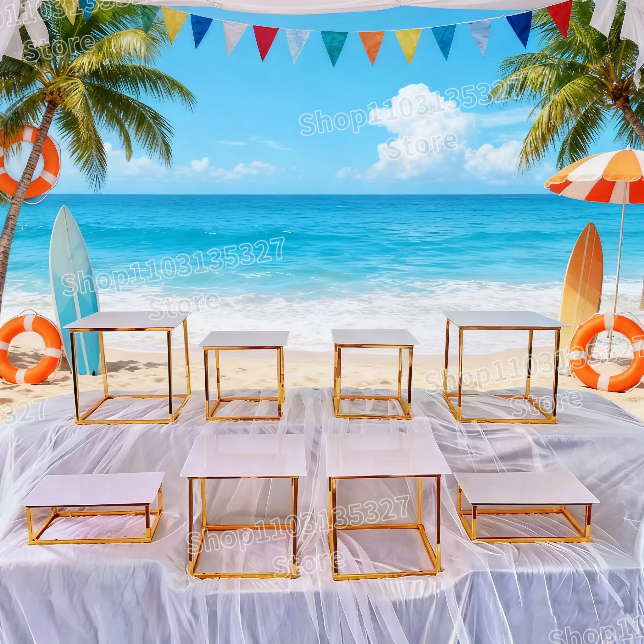 

16Pcs Gold Metal Frame White Tray Set, Dessert Table Stand for Wedding Party Decoration, Event Party Cupcake Pastry Display Rack