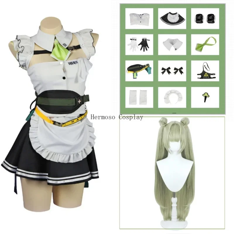 EE01 جديد الصودا تأثيري حلي لعبة آلهة النصر: الصودا نايكي تأثيري حلي خادمة موحدة زي شعر مستعار NIKKE النساء Outfi & 0Ww