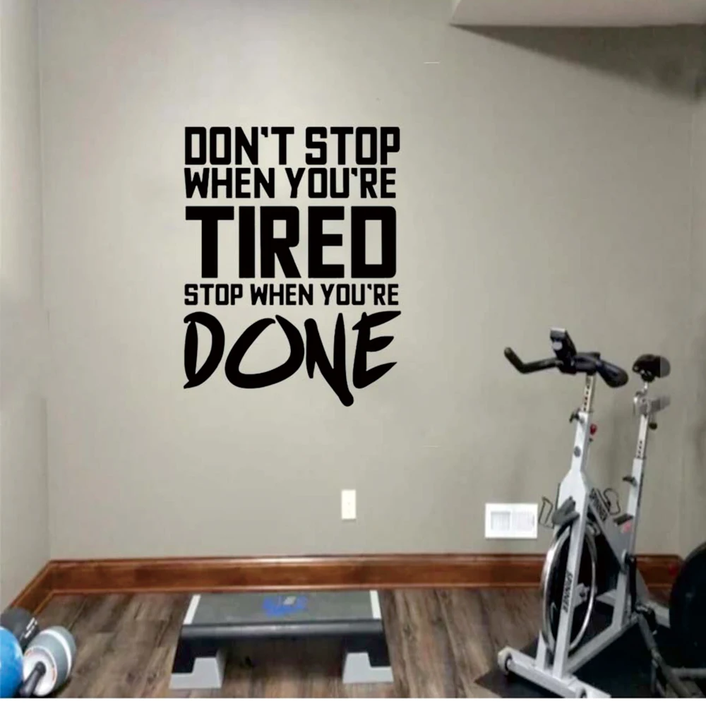 Fitness Sport Exercises Wall Sticker Inspirational Quotes Wall Decals For Gym Room Boys Room Decoration Vinyl Art Decor