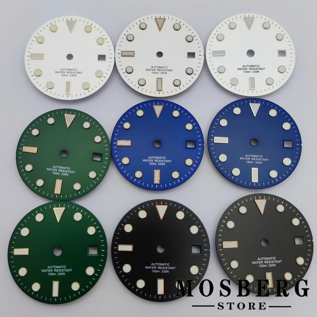 

Циферблат часов 28,5 мм с окошком даты, светящийся стерильный, подходит для NH35 NH36 Miyota 8215 8205 821A ETA 2824 2836, автоматический механизм