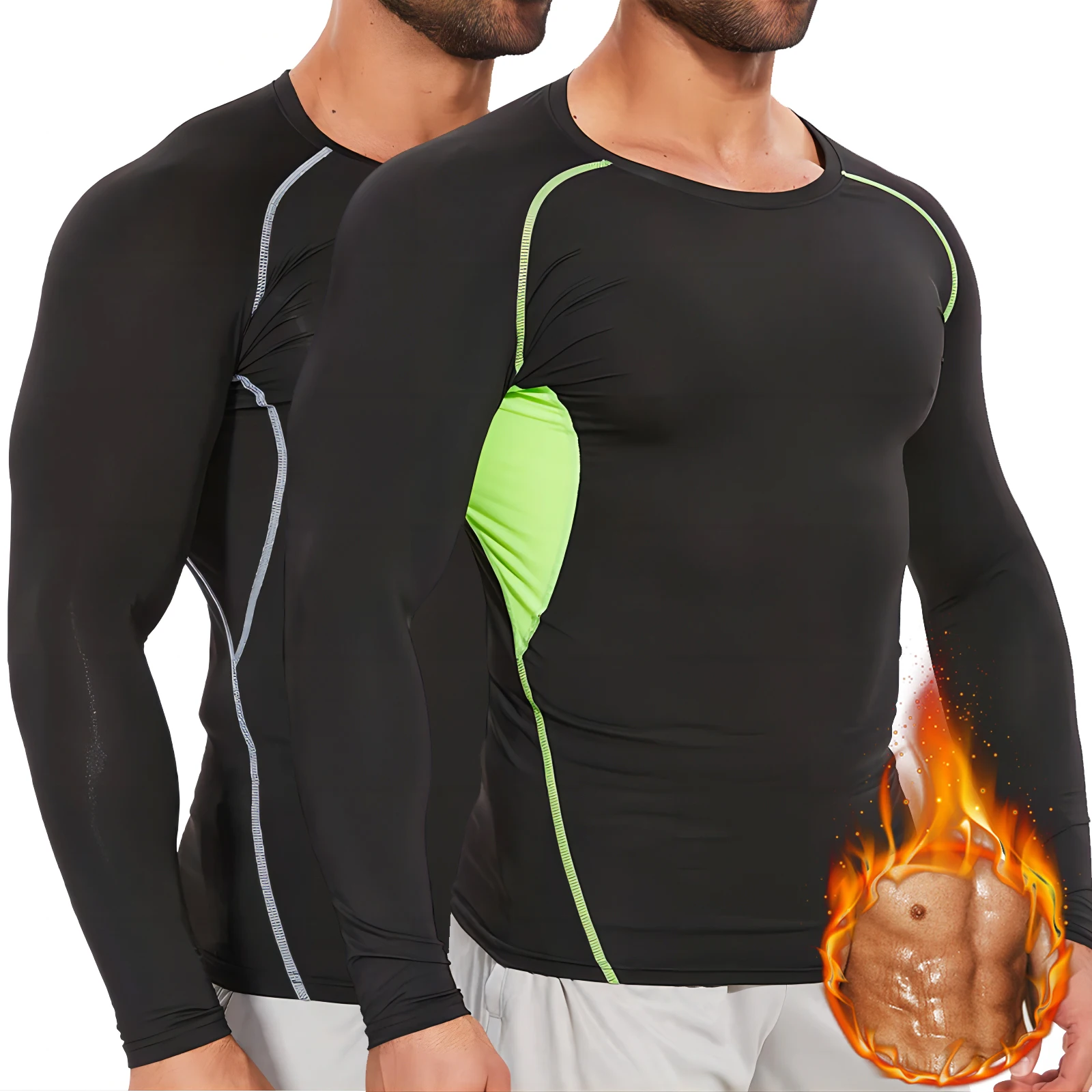 Men Slimming Sweat Body Shaper Long Sleeve Vest Belly Reducing Shaperwear Keep Warm Fat Burning Loss Weight Waist Trainer Corset