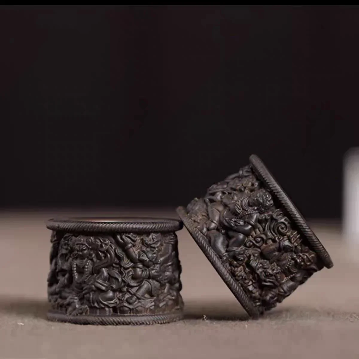 

X5-15 agarwood five-way god of wealth national trend thumb ring wood carving chinoiserie carved handpieces