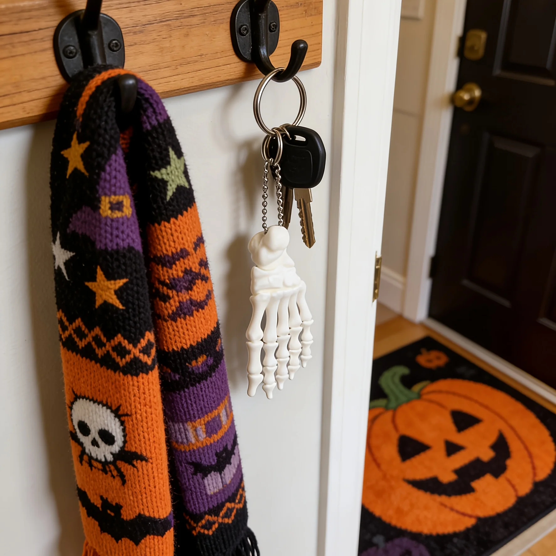 2pcs 3D Printed Skull Feet Hanging Ornaments, Skull Key Chain, Birthday Gift, Halloween Christmas Decorations, Party Souvenirs view 5
