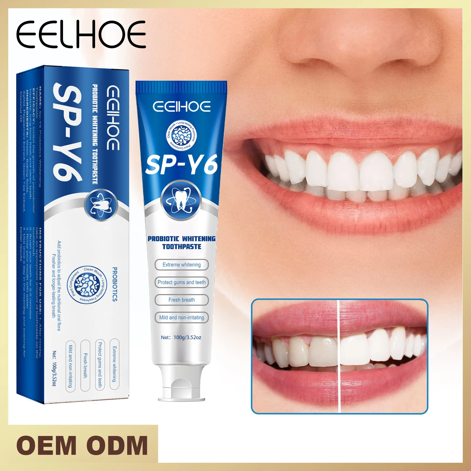 

Teeth Whitening Toothpaste Oral Hygiene Cleaning Removes Stains Care Tooth Yellow Fresh Dental Bleach Breath Tools Sp-Y6