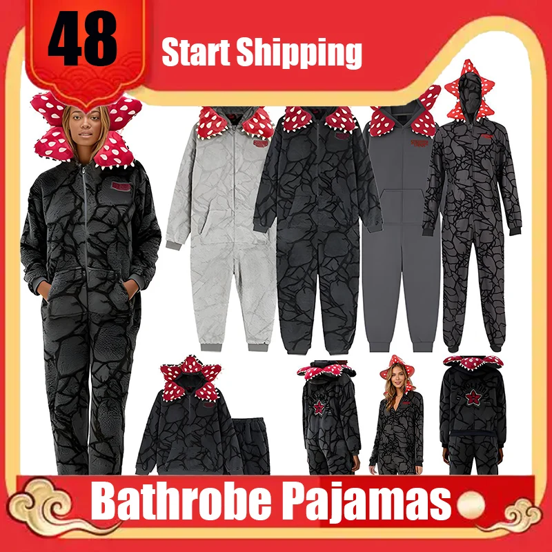 

Women's Hooded Sleepwear One-piece Pajamas 2025 New Cute Winter Cosplay Pijama jumpsuit Female Christmas Party Loungewear